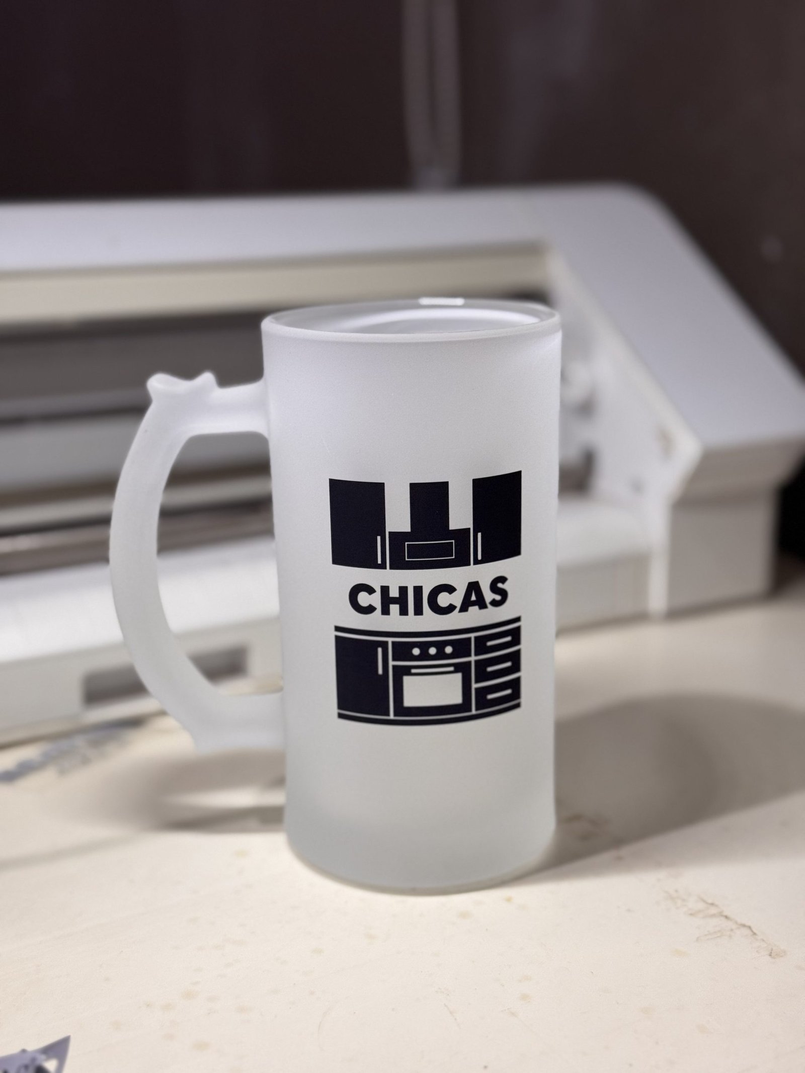 Jarra Cervecera de vidrio glaseado